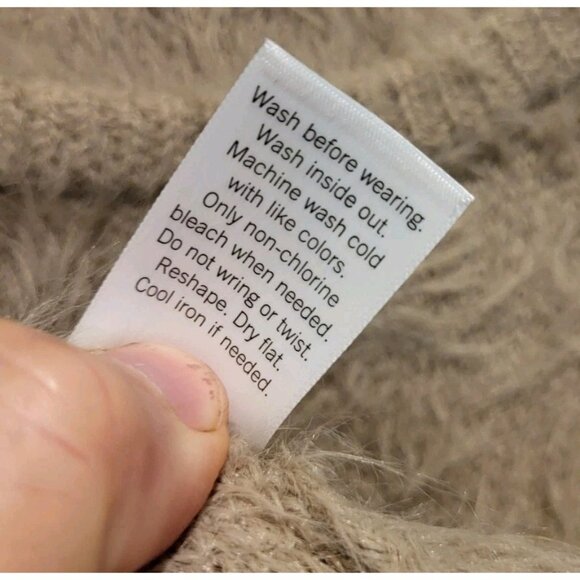 Tan Fuzzy Soft Short Sleeve Scoop Neck Fitted Stretch Crop Sweater Sz S - Picture 6 of 7